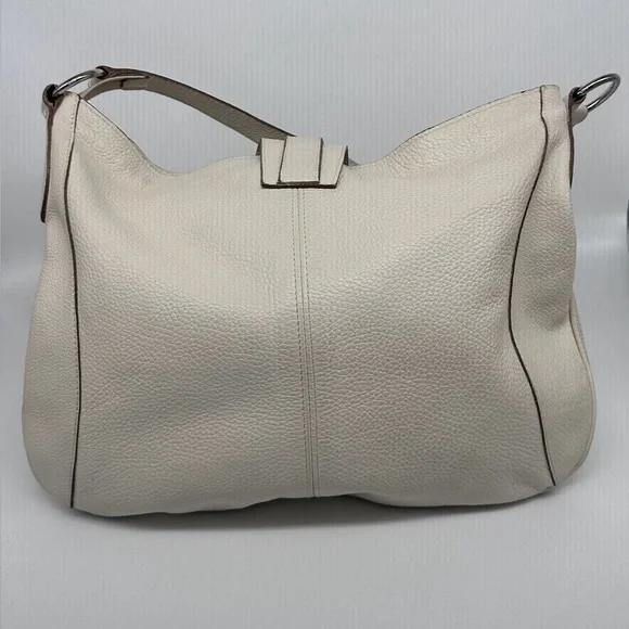 Furla Cream Pebbled Leather Ring Hobo Bag - Picture 2 of 9